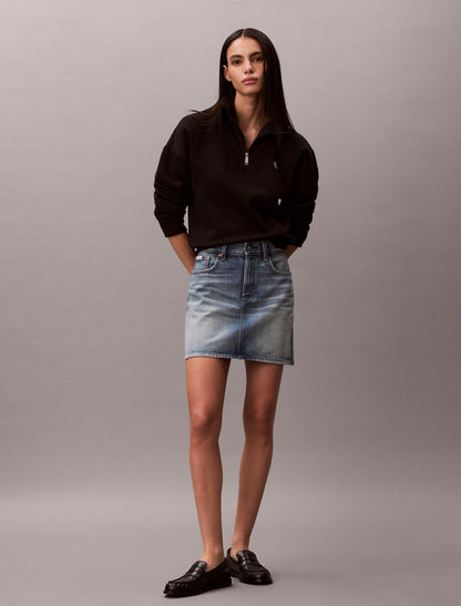 Monogram Fleece Quarter Zip Sweatshirt - Calvin Klein Women