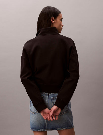 Monogram Fleece Quarter Zip Sweatshirt - Calvin Klein Women
