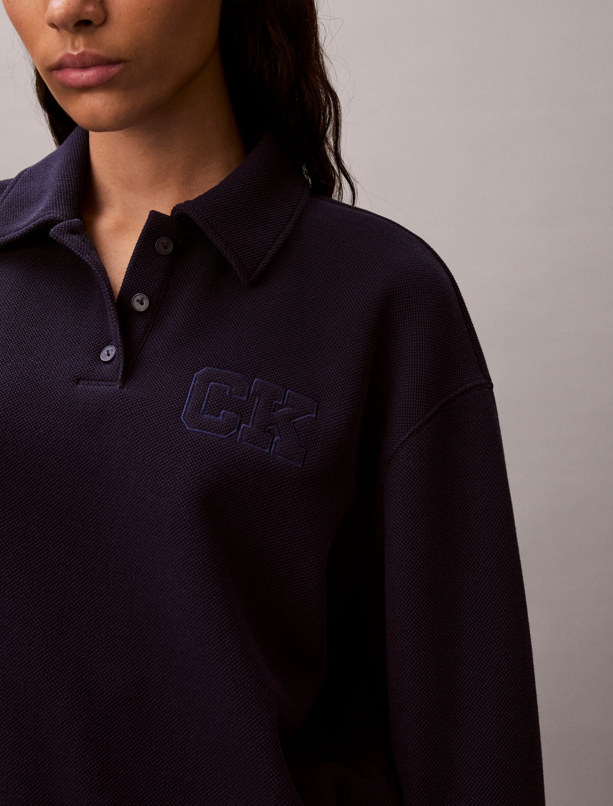 Relaxed CK Polo Sweatshirt - Calvin Klein Women