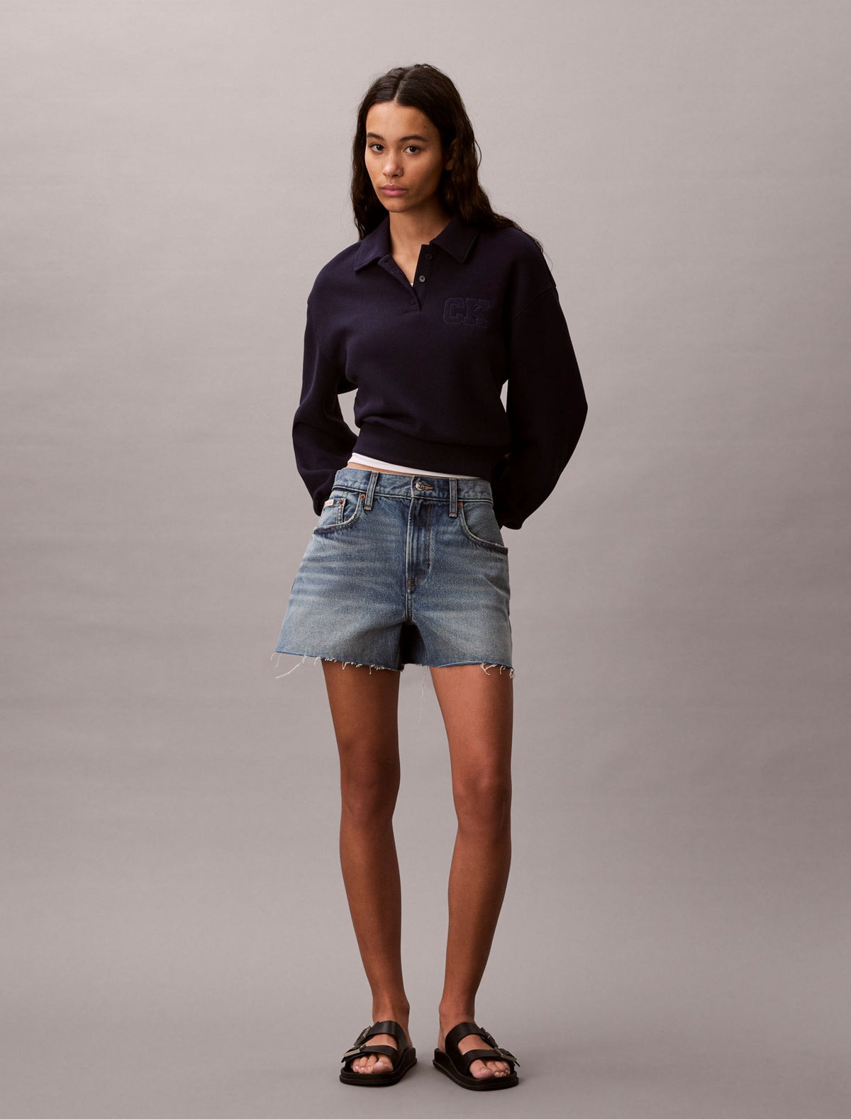 Relaxed CK Polo Sweatshirt - Calvin Klein Women