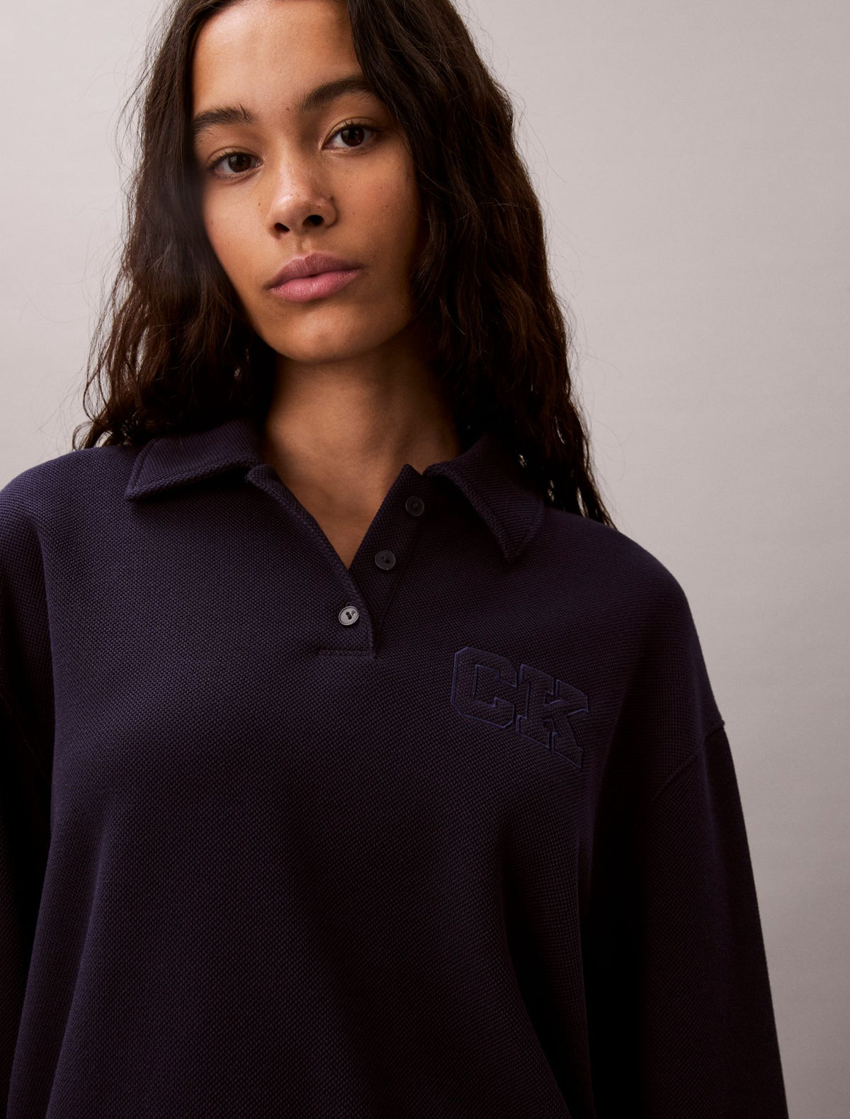 Relaxed CK Polo Sweatshirt - Calvin Klein Women