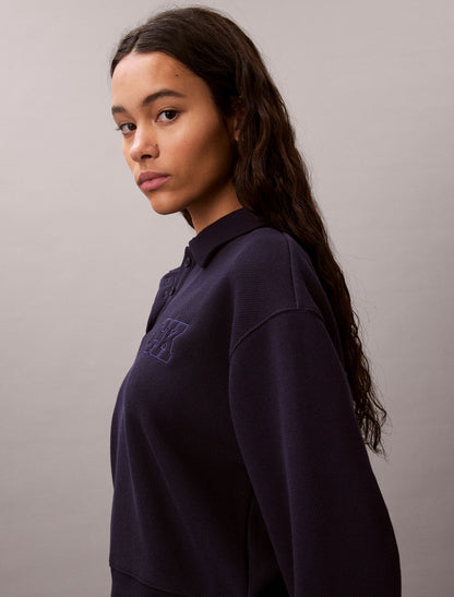 Relaxed CK Polo Sweatshirt - Calvin Klein Women