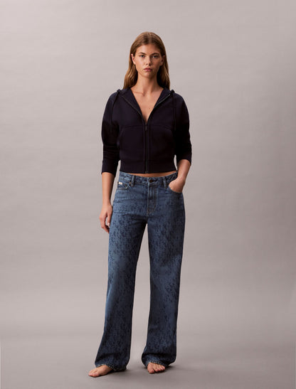 Monogram Fleece Zip Hoodie - Calvin Klein Women