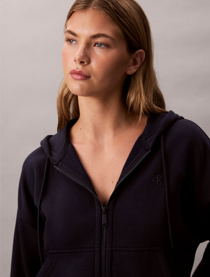 Monogram Fleece Zip Hoodie - Calvin Klein Women