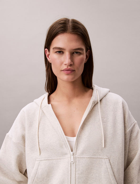 Monogram Fleece Zip Hoodie - Calvin Klein Women