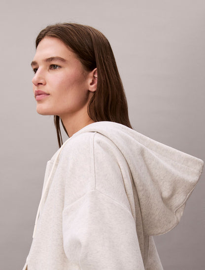 Monogram Fleece Zip Hoodie - Calvin Klein Women