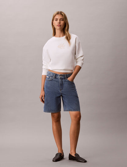 Terry Foil Monologo Graphic Relaxed Sweatshirt - Calvin Klein Women