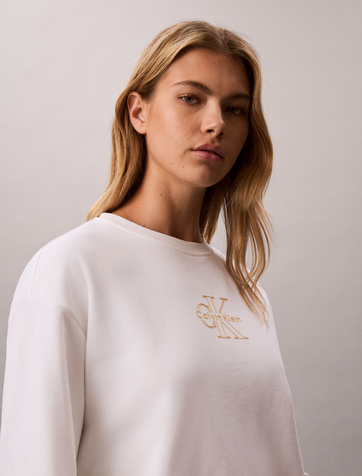 Terry Foil Monologo Graphic Relaxed Sweatshirt - Calvin Klein Women