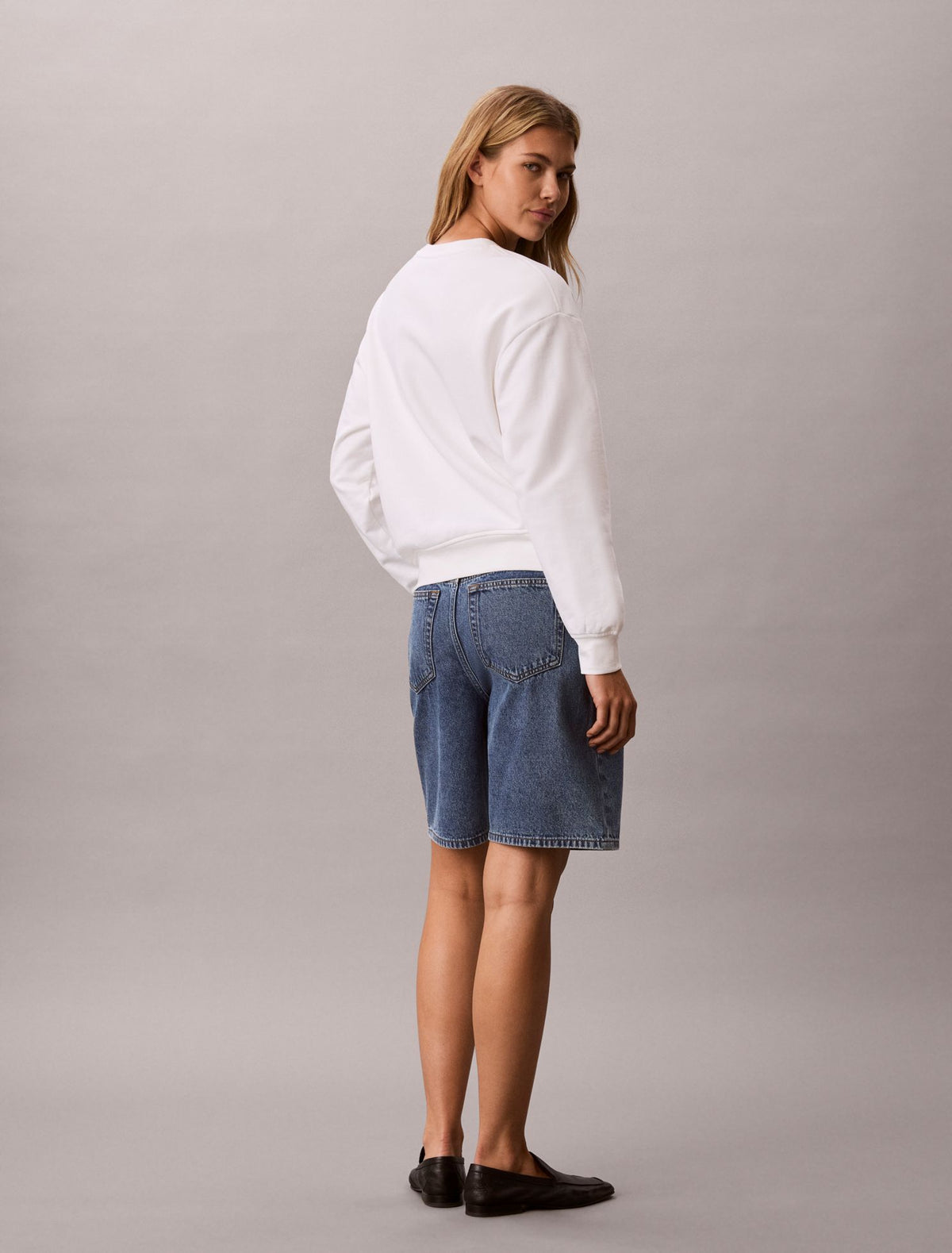 Terry Foil Monologo Graphic Relaxed Sweatshirt - Calvin Klein Women