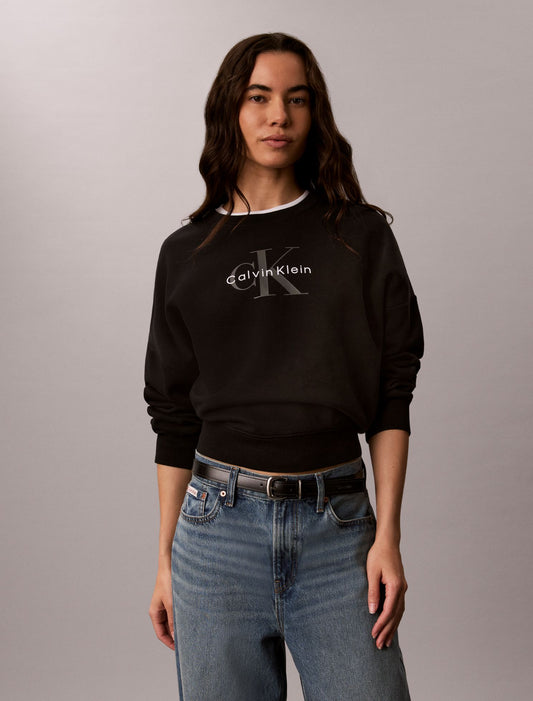 Monologo Fleece Relaxed Sweatshirt - Calvin Klein Women