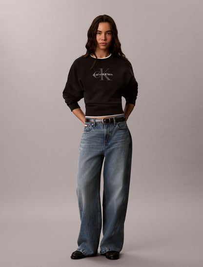 Monologo Fleece Relaxed Sweatshirt - Calvin Klein Women