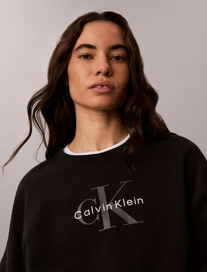 Monologo Fleece Relaxed Sweatshirt - Calvin Klein Women
