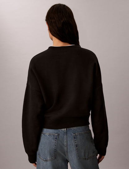Monologo Fleece Relaxed Sweatshirt - Calvin Klein Women
