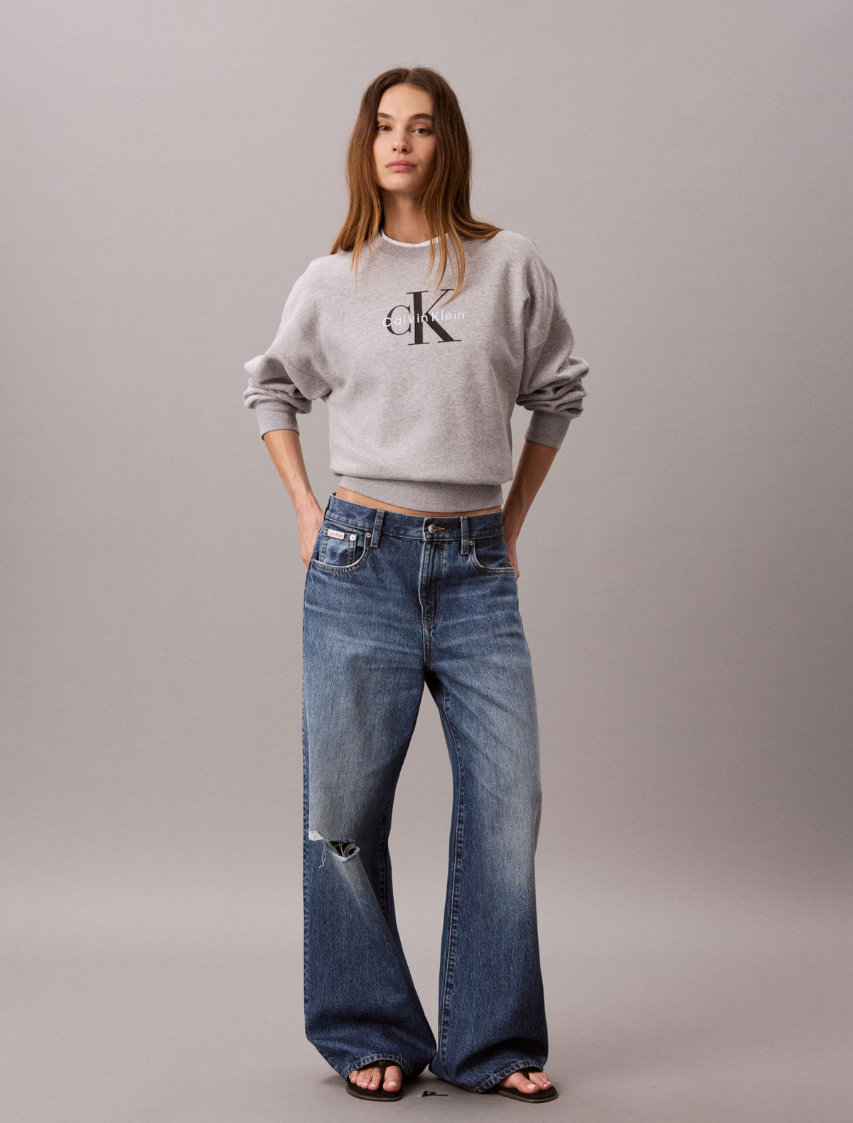 Monologo Fleece Relaxed Sweatshirt - Calvin Klein Women