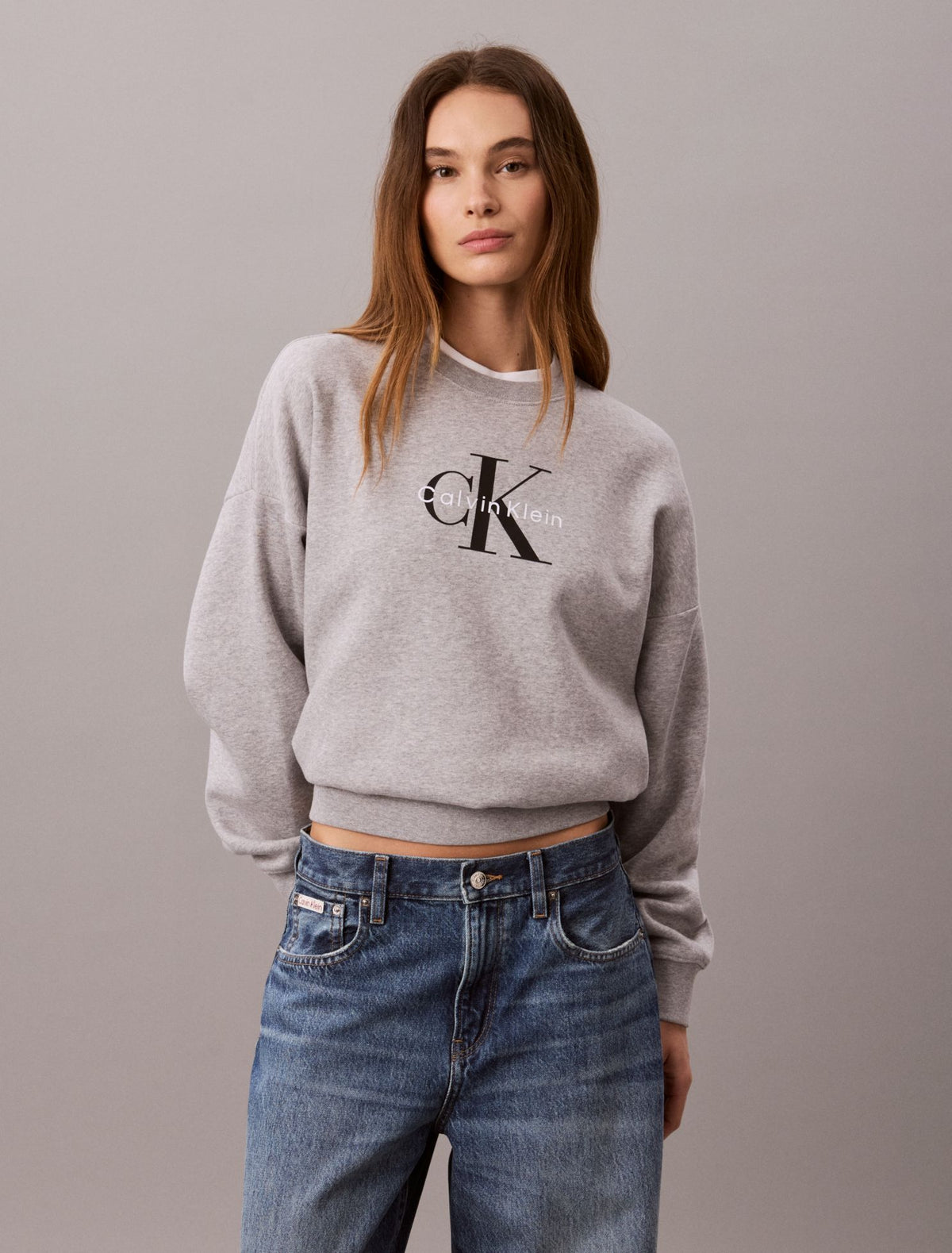Monologo Fleece Relaxed Sweatshirt - Calvin Klein Women