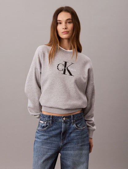 Monologo Fleece Relaxed Sweatshirt - Calvin Klein Women