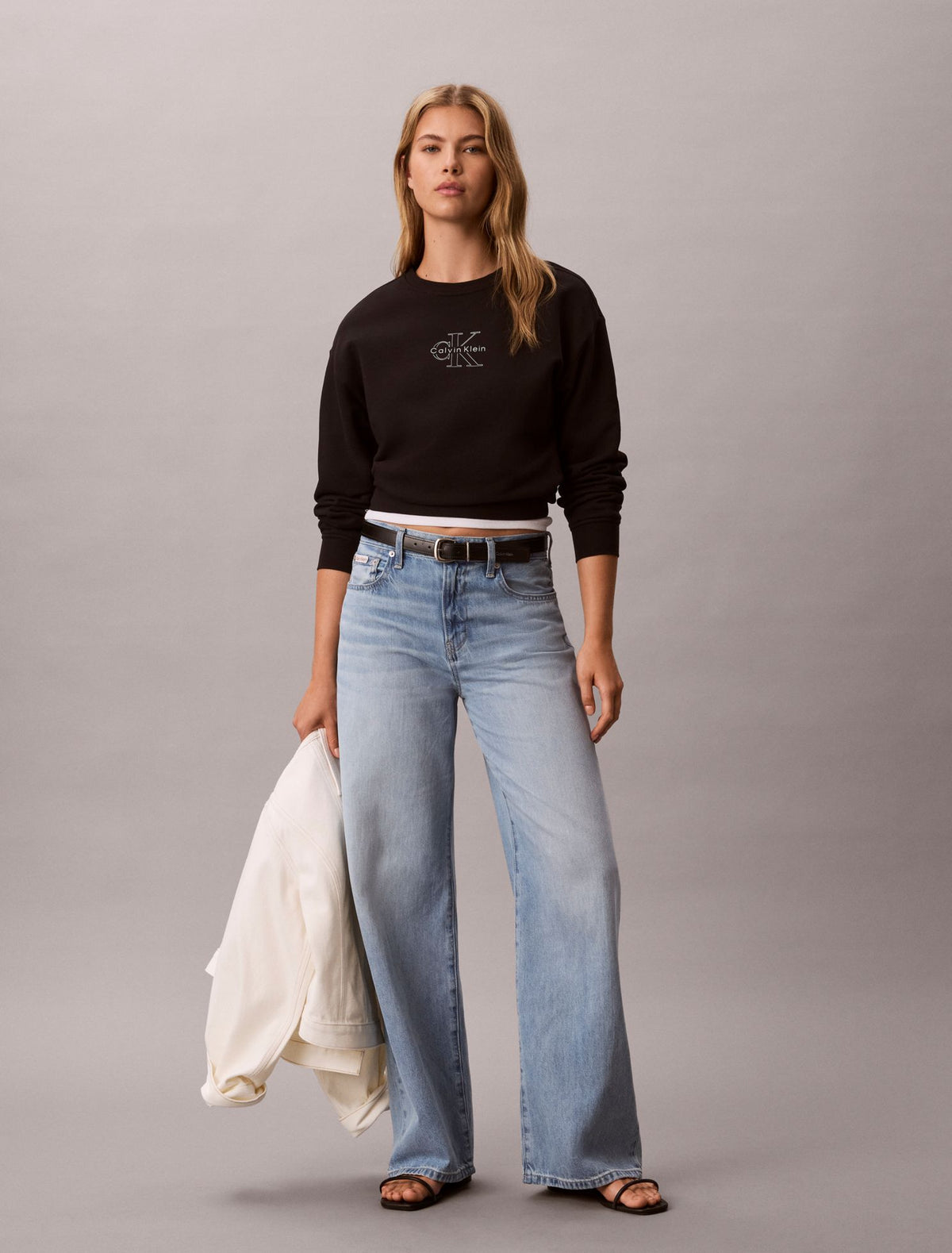 Terry Foil Monologo Graphic Relaxed Sweatshirt - Calvin Klein Women