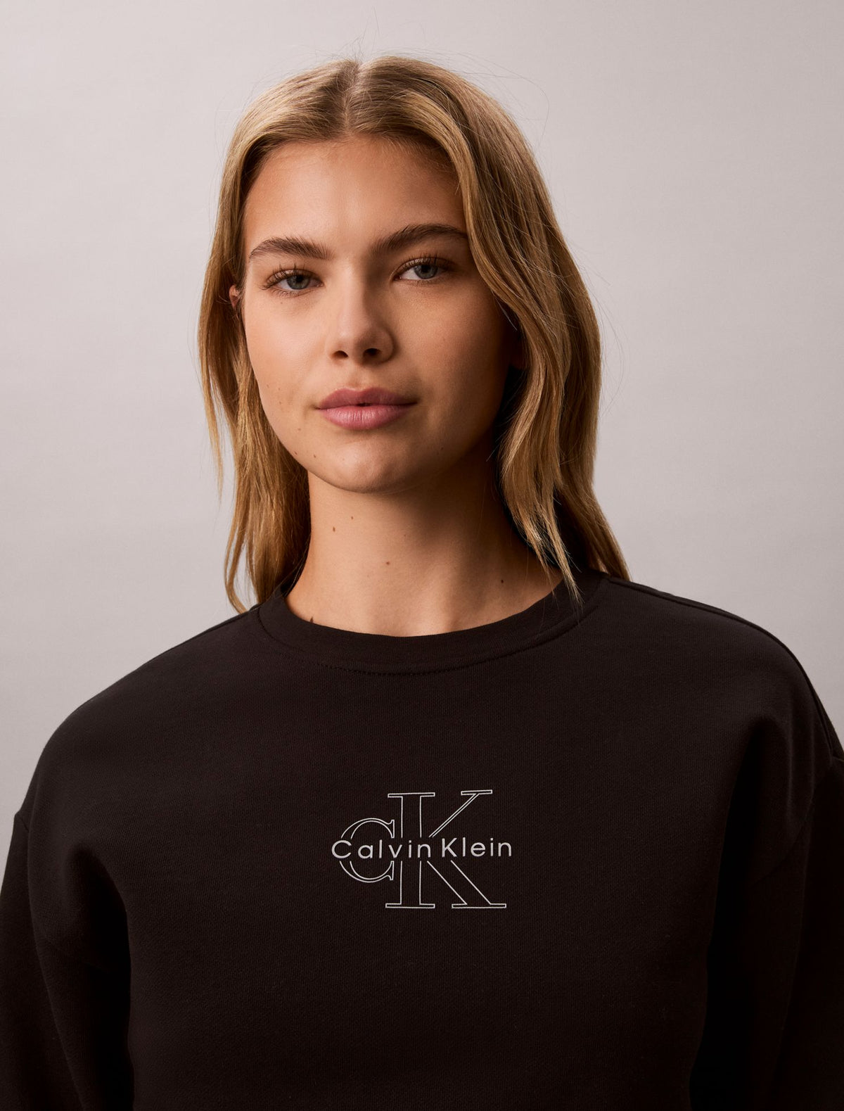 Terry Foil Monologo Graphic Relaxed Sweatshirt - Calvin Klein Women