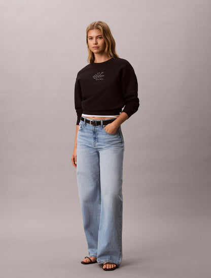 Terry Foil Monologo Graphic Relaxed Sweatshirt - Calvin Klein Women