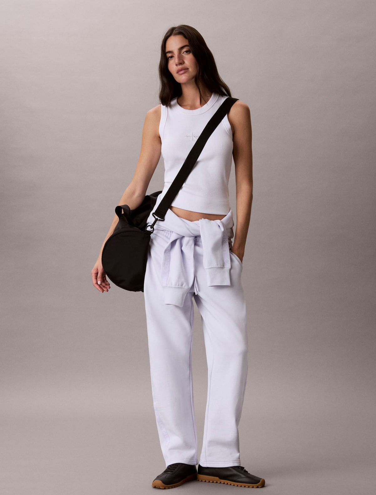 Logo Tape Barrel Pants - Calvin Klein Women