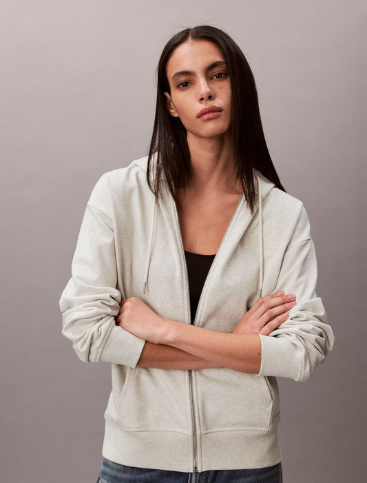 Terry Embossed Monologo Relaxed Hoodie - Calvin Klein Women