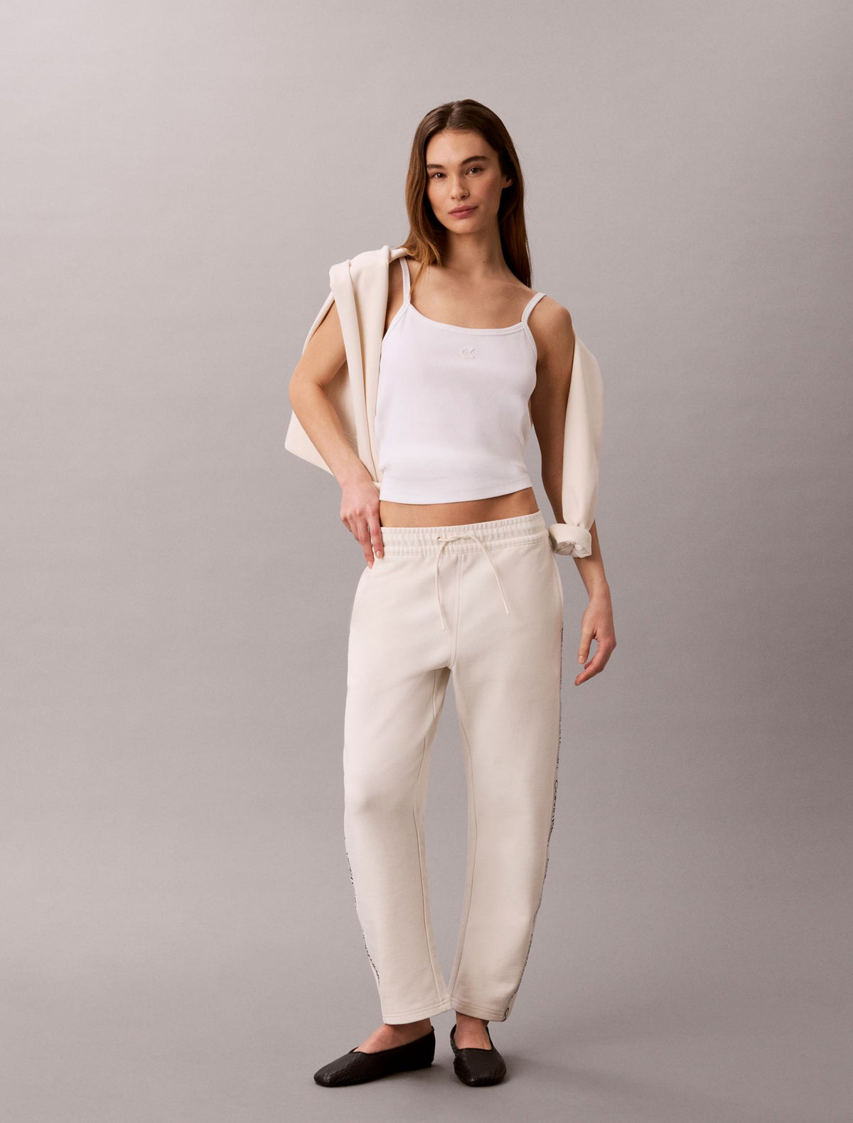 Logo Tape Barrel Pants - Calvin Klein Women