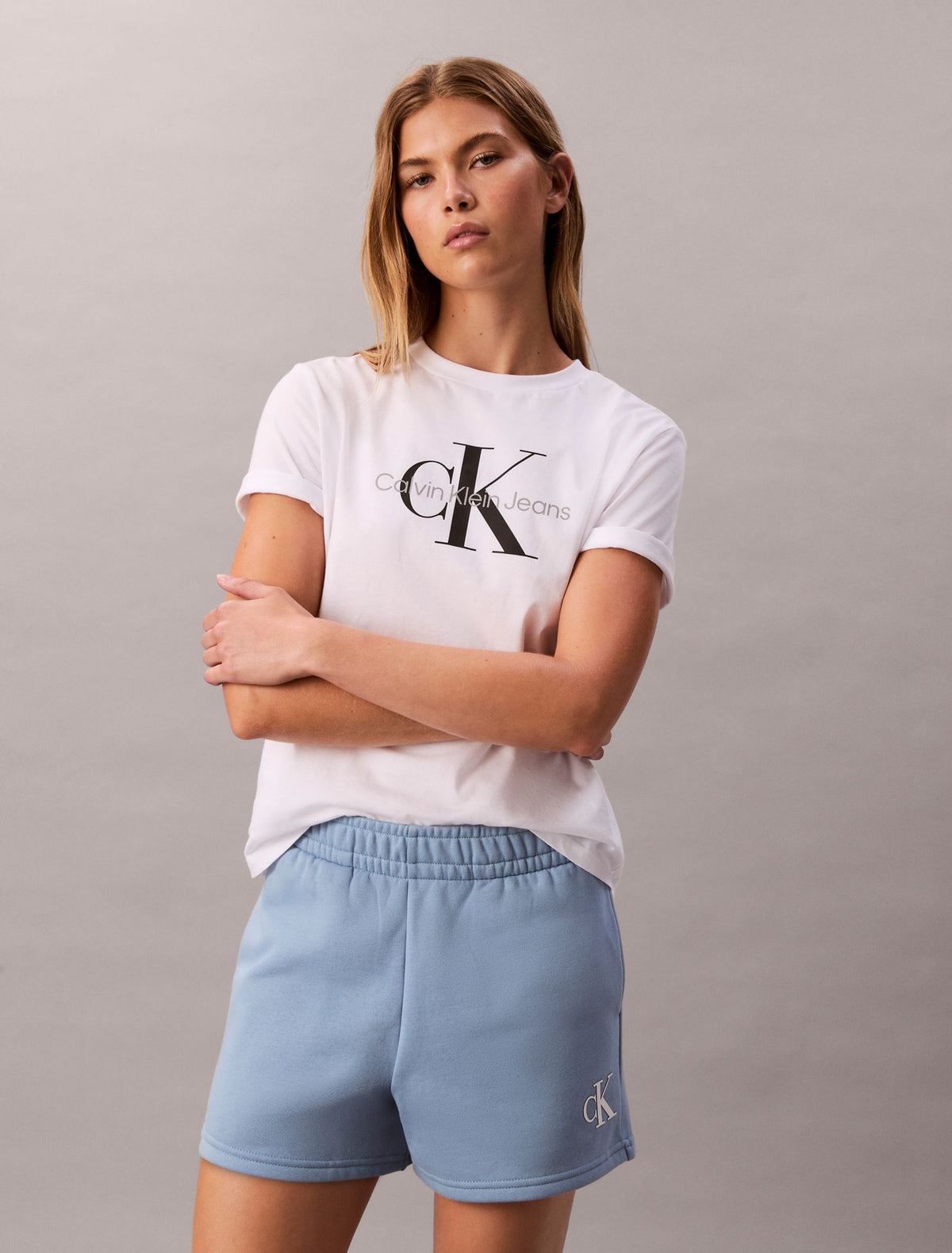 Monogram Fleece Pull-On Shorts - Calvin Klein Women