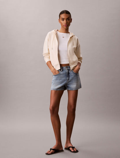 Terry Monogram Cropped Hoodie - Calvin Klein Women