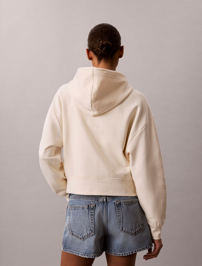 Terry Monogram Cropped Hoodie - Calvin Klein Women