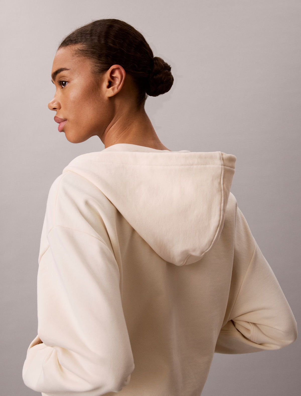 Terry Monogram Cropped Hoodie - Calvin Klein Women