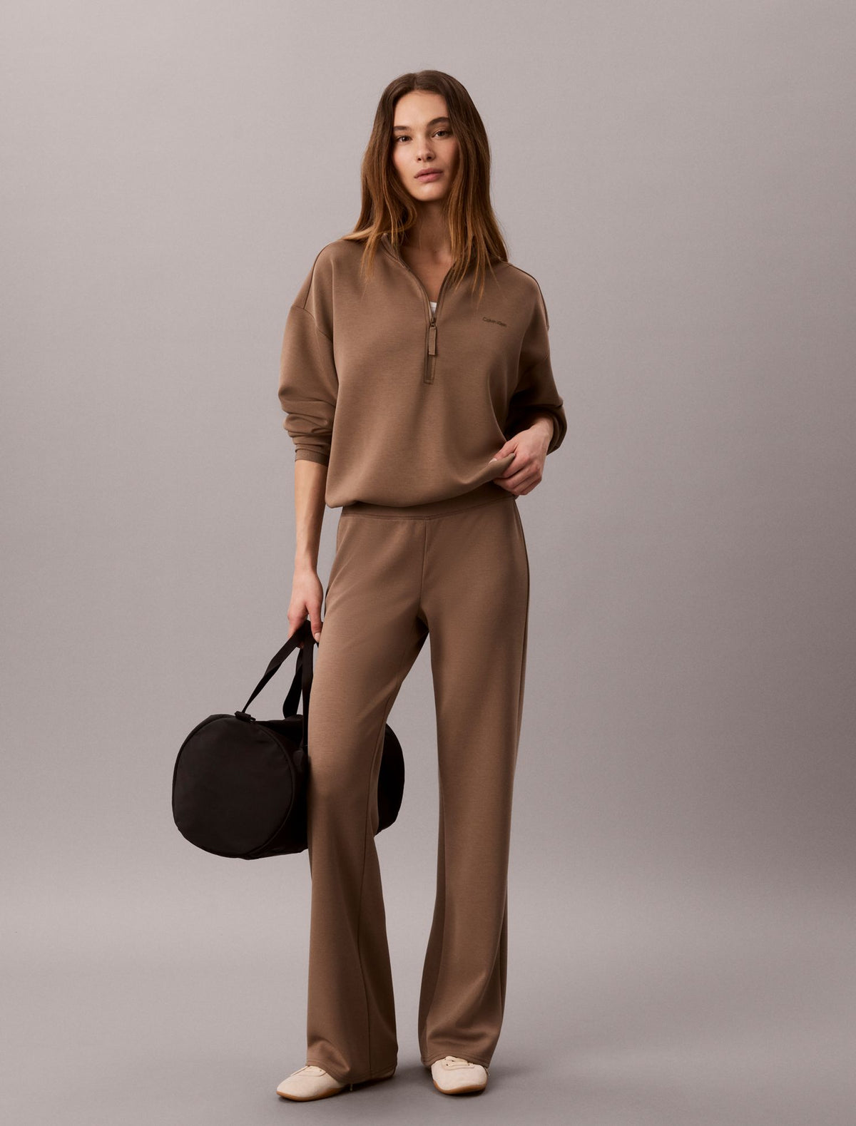 Ultra Soft Knit 1/4 Zip Sweatshirt - Calvin Klein Women