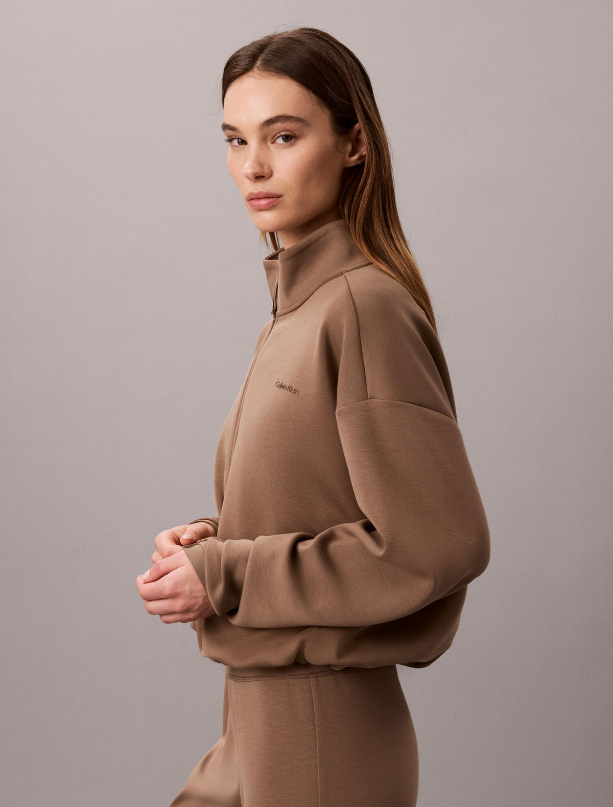 Ultra Soft Knit 1/4 Zip Sweatshirt - Calvin Klein Women